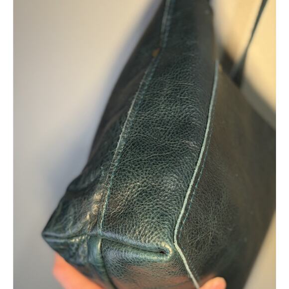 Portland Leather Almost Perfect Mini Crossbody Tote Blue Green - Picture 9 of 11